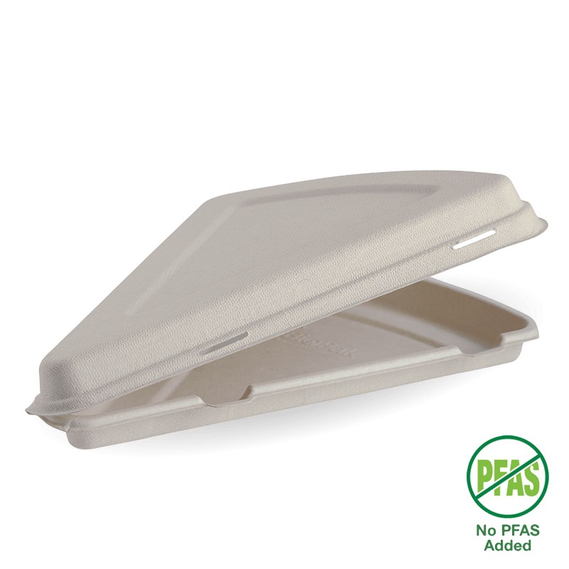 28x16x4cm / 9" Natural Plant Fibre Pizza Slice Clamshell 1