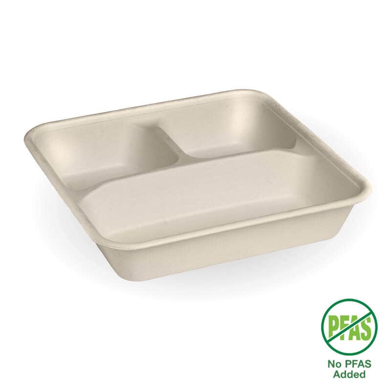 3-Compartment Large Natural Plant Fibre Takeaway Base 1