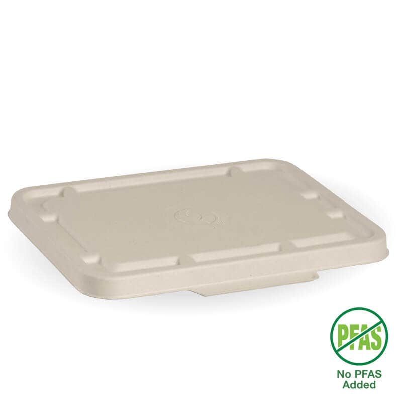2 & 3-Compartment Natural Plant Fibre BioCane Takeaway Lid