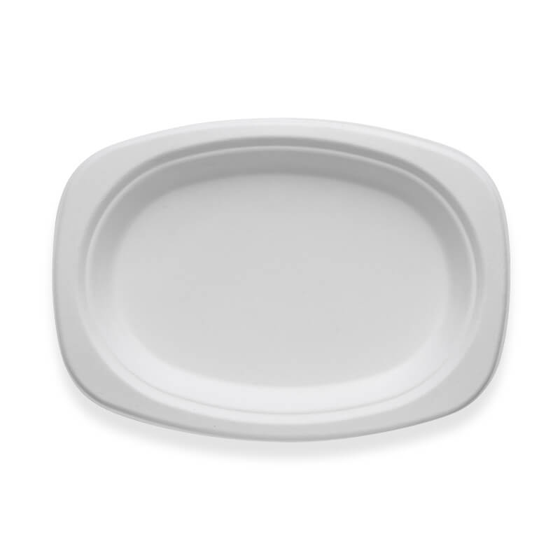 23x16cm/ 9.2x6.5" Rectangular Oval Plant Fibre Plate 1