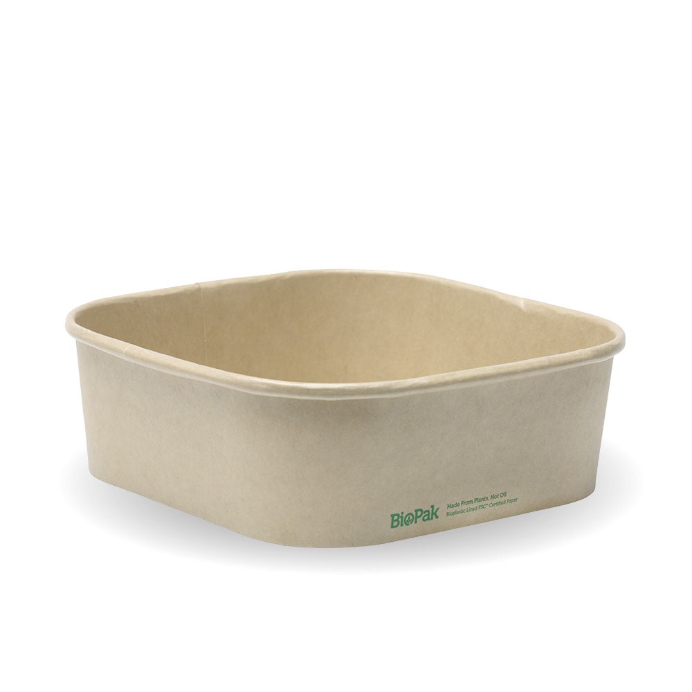 1,000ml Kraft BioBoard Square Takeaway Base 1