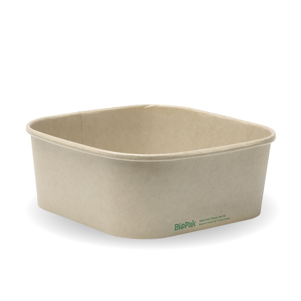 1,200ml Kraft BioBoard Square Takeaway Base 1