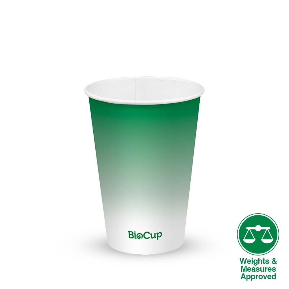 420ml / 14oz (90mm) Green Cold Paper BioCup 1