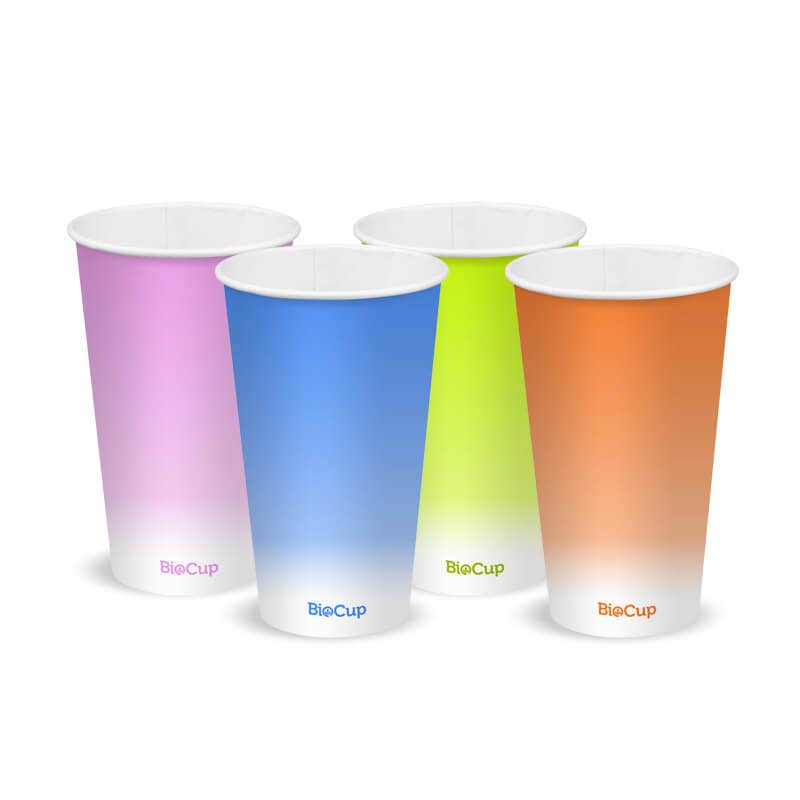 500ml / 16oz (90mm) Coloured Cold Paper BioCup