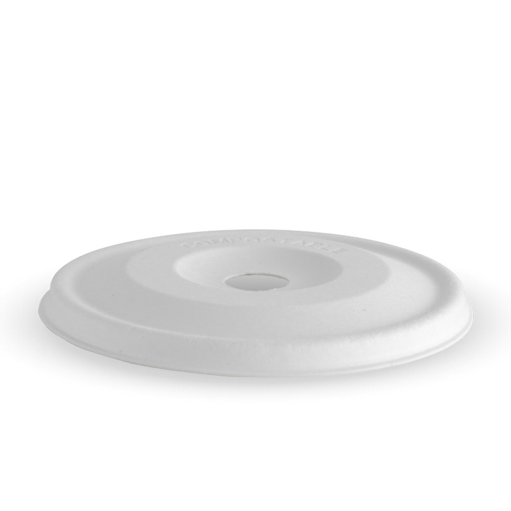 105mm Cold BioCup Plant Fibre Pulp Flat Lids 1