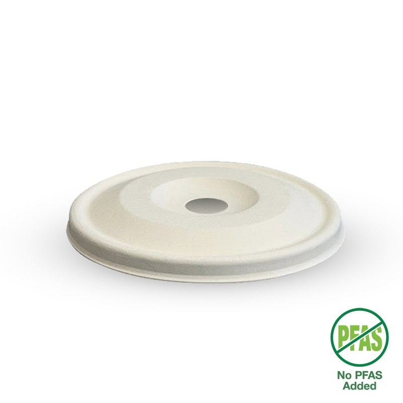 80mm Plant Fibre Flat Cold Paper BioCup Lid 1
