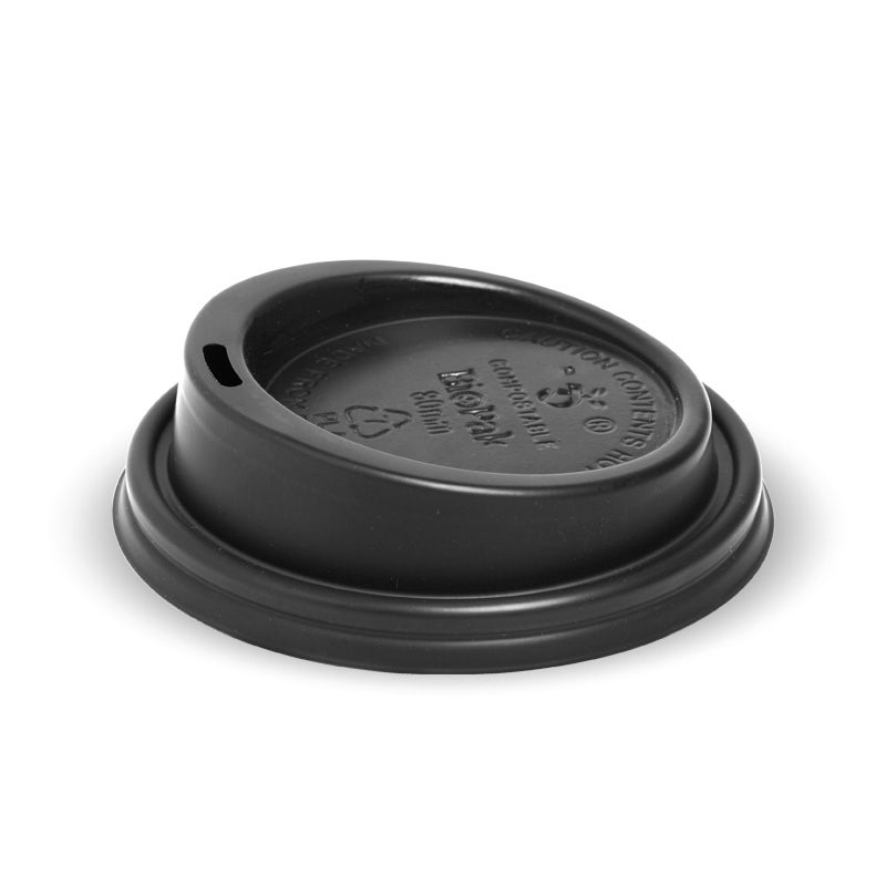 80mm Small Black PLA BioCup Lid 1